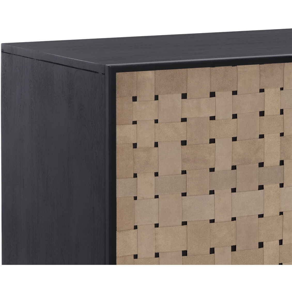 Omari 80 X 22 inch Suede Light Tan Leather Sideboard, Large